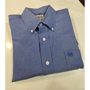 Cinch Men's Long Sleeve Western Button-Down Shirt, Blue, Size M
